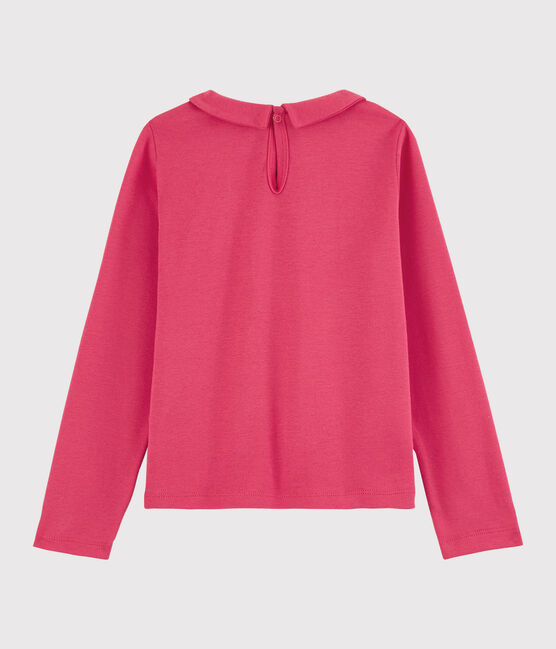 Langärmeliges Kinder-T-Shirt aus Baumwolle für Mädchen rosa POPPY