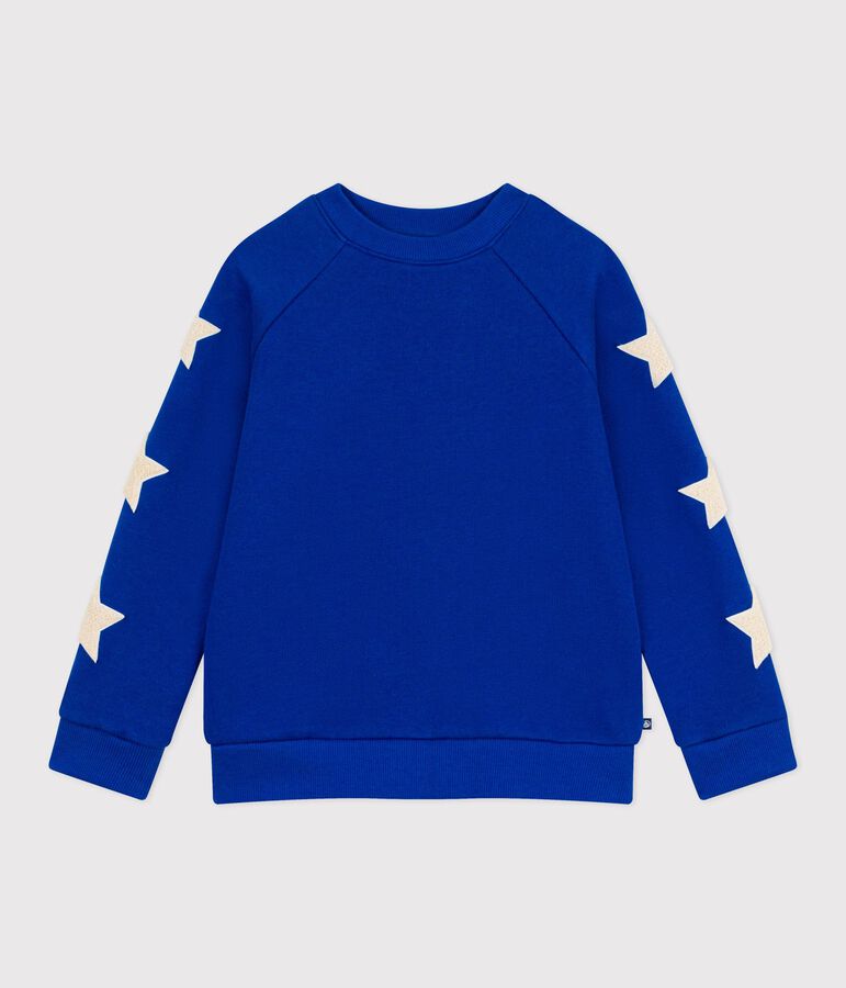 Kinder-Sweatshirt aus einfarbiger Baumwolle blau