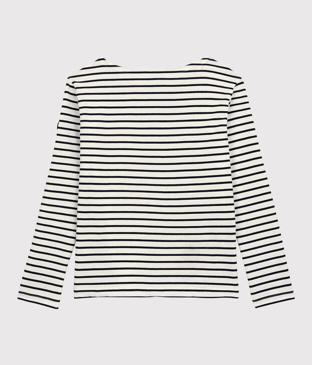 Leichtes Streifenshirt aus Baumwolle Damen weiss/blau