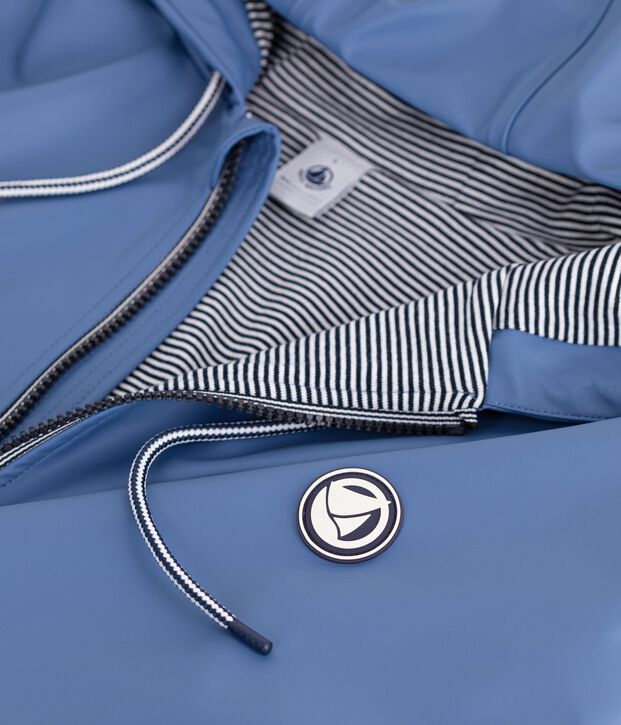 Kurze Damen-Regenjacke blau