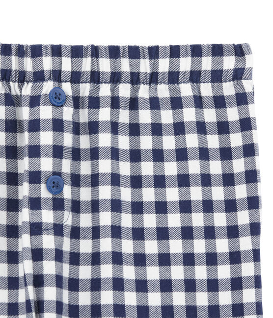 Pyjamahose für Jungen weiss LAIT/blau MEDIEVAL