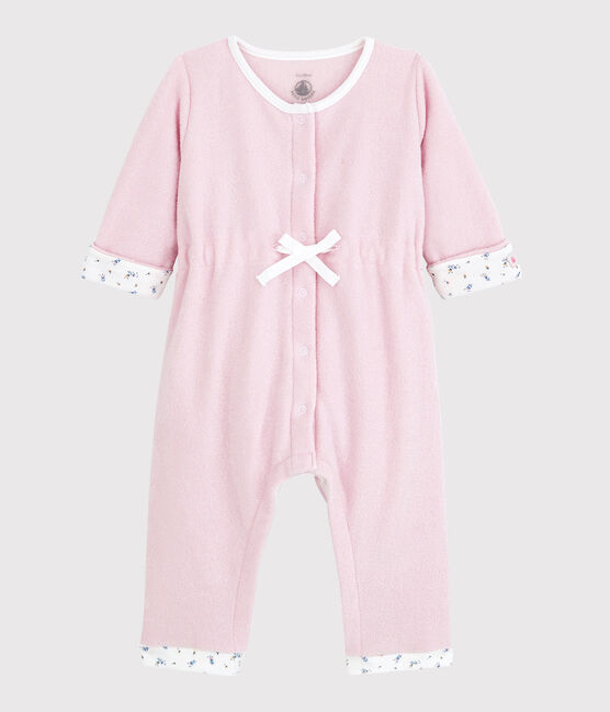 Langer Baby-Overall rosa aus Bouclé-Frottier rosa JOLI