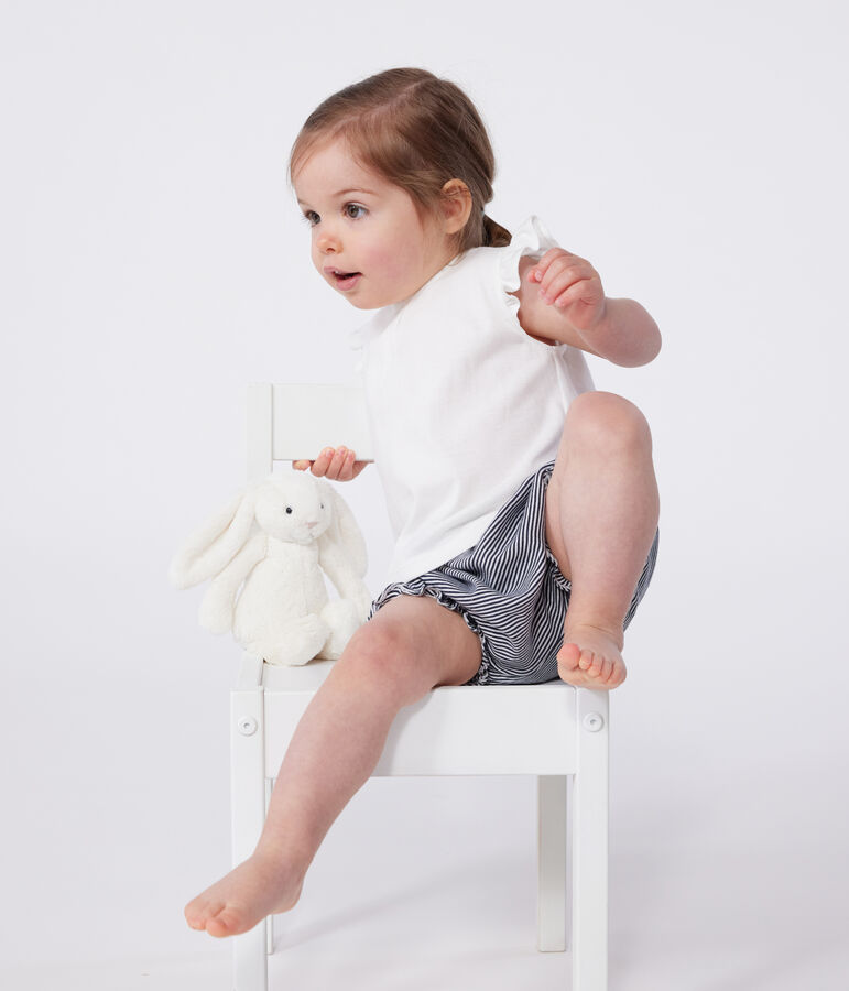 &Auml;rmellose Baby-Bluse aus Baumwolle weiss MARSHMALLOW