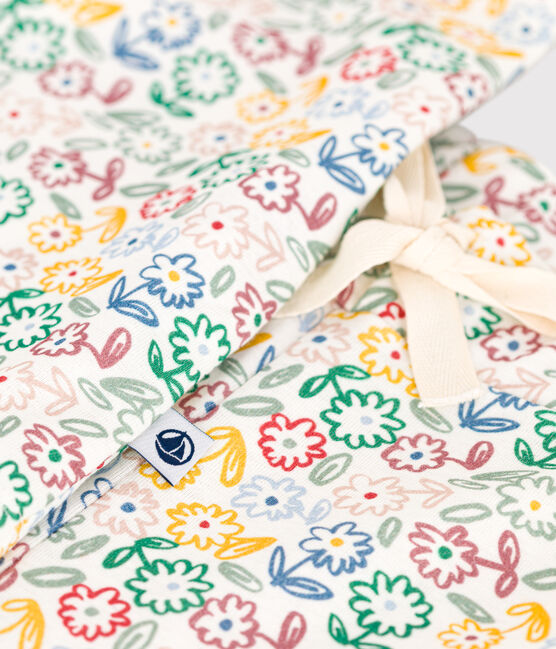 Damen-Pyjama aus Baumwolle mit Blumenmotiv weiss MARSHMALLOW/weiss MULTICO
