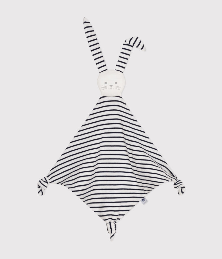 Kuscheltier aus Baumwolle, mit Matrosenstreifen weiss/blau