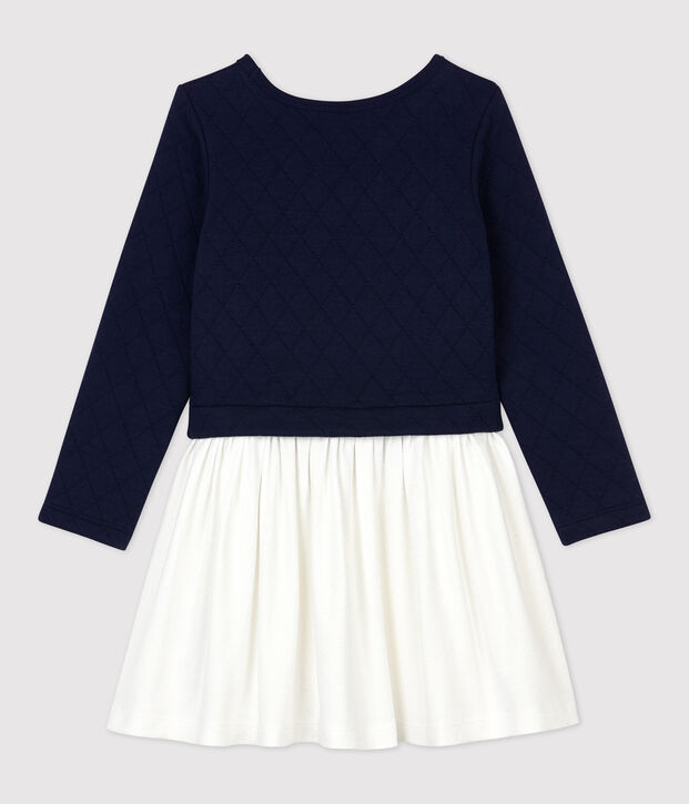 Lang&auml;rmeliges Kinder-Kleid aus Doppeljersey f&uuml;r M&auml;dchen blau/vielfarbig