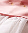 Langärmeliges Babykleid aus Materialmix für Mädchen rosa CHARME/weiss MULTICO
