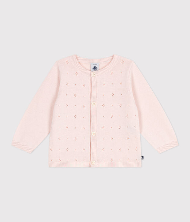 Baby-Cardigan aus Baumwolle mit Zierstrick FLEUR