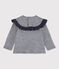 Langärmelige Baby-Bluse für Mädchen blau SMOKING/weiss MARSHMALLOW