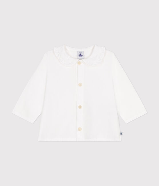 Baby-Bluse aus Baumwoll-Piqué weiss ECUME