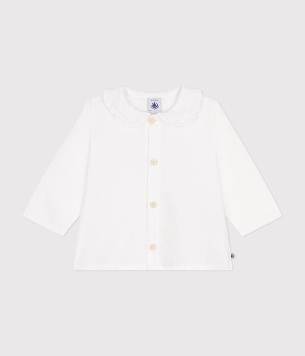 Baby-Bluse aus Baumwoll-Piqu&eacute; weiss