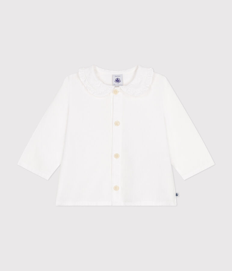 Baby-Bluse aus Baumwoll-Piqu&eacute; weiss