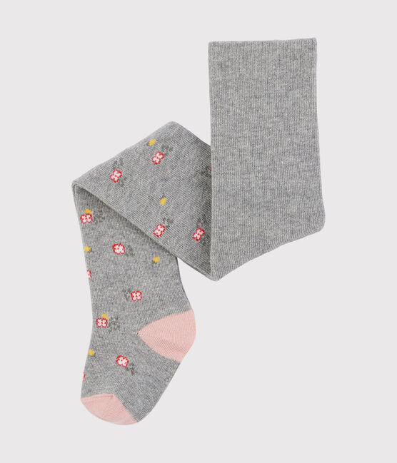 Baby-Strumpfhose für Mädchen rosa CHARME/grau SUBWAY