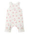 Gesteppte Baby-Mädchen-Latzhose aus gedoppeltem Jersey weiss LAIT/weiss MULTICO