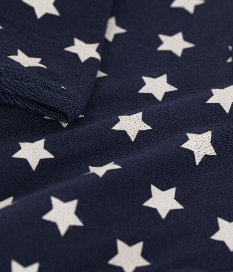 Strampler aus Baumwolle mit Sternenmuster blau/weiss