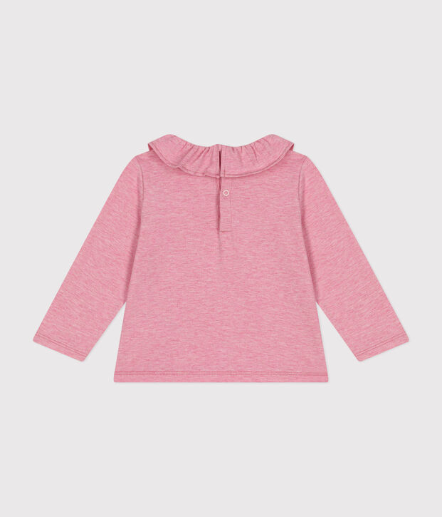 Lang&auml;rmelige Babybluse aus Jersey rosa