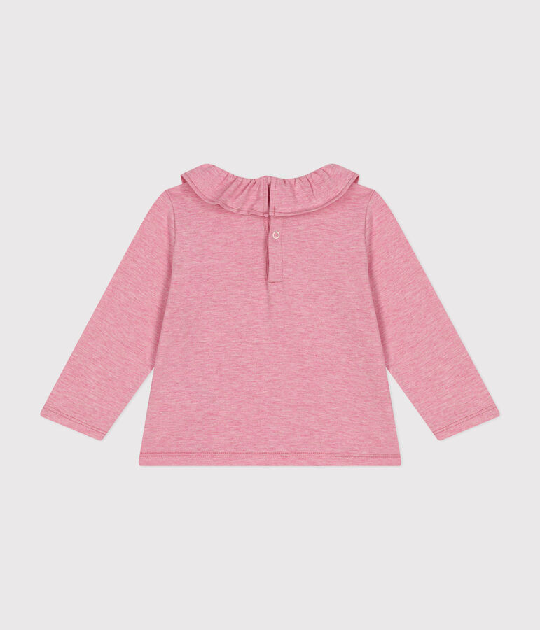 Lang&auml;rmelige Babybluse aus Jersey rosa