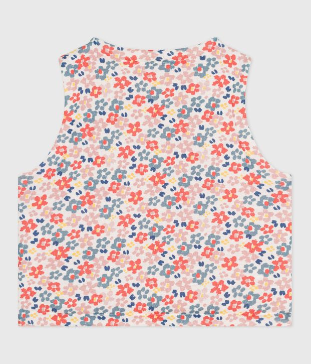 Wendbare Baby-Weste aus bedruckter Baumwolle weiss/rosa
