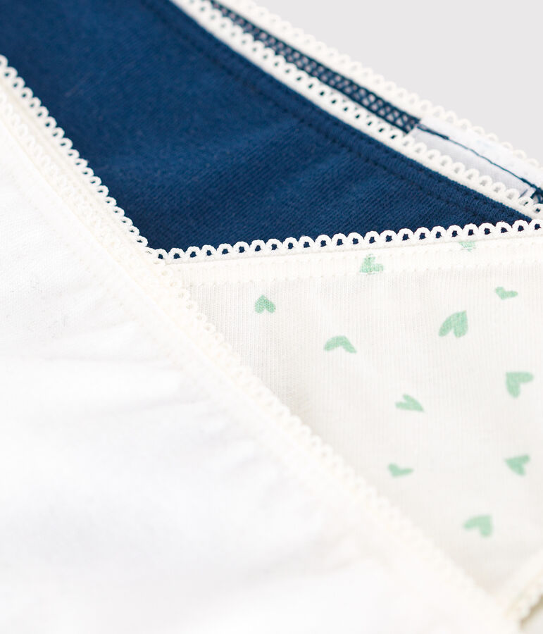 3er-Set Kinder-Slips aus Baumwolle mit Elastan Herzmotiv vielfarbig