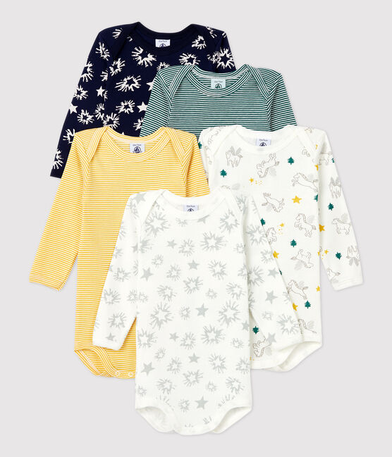 5er-Set langärmelige Baby-Bodys aus Baumwolle mit Sternenmotiv variante 1