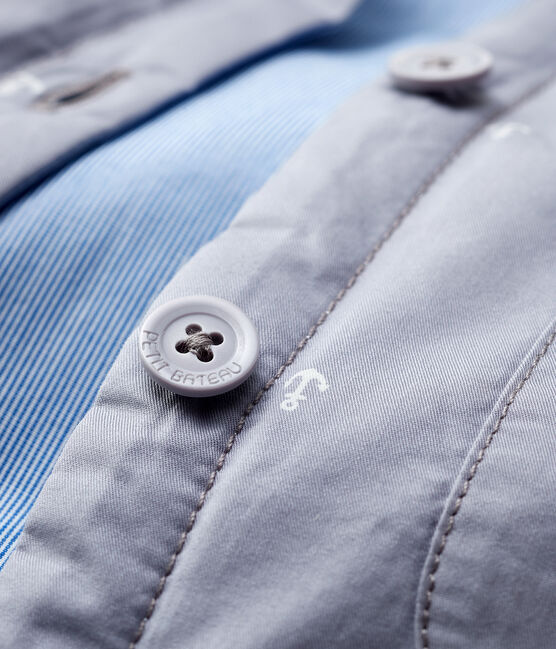 Baby-Festtagsjacke aus Sergestoff für Jungen grau CONCRETE/weiss MARSHMALLOW