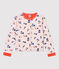 Kinder-Cardigan aus Doppeljersey für Mädchen weiss MARSHMALLOW/weiss MULTICO