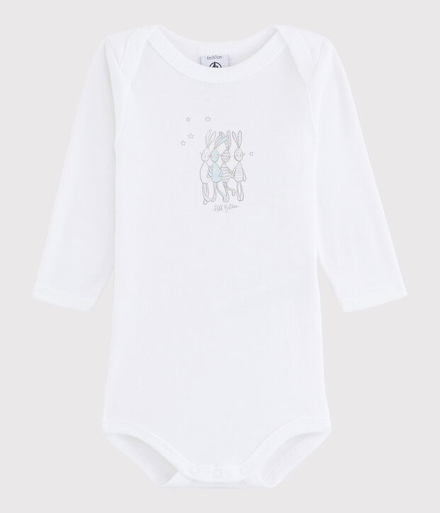 Lang&auml;rmeliger Baby-Body M&auml;dchen/Jungen weiss