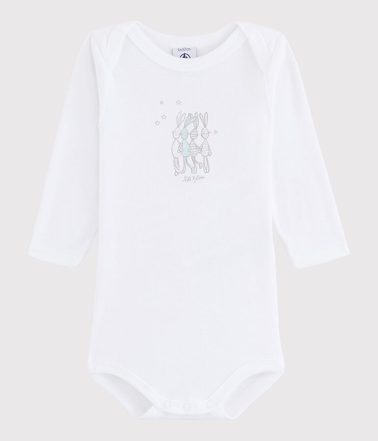 Lang&auml;rmeliger Baby-Body M&auml;dchen/Jungen weiss