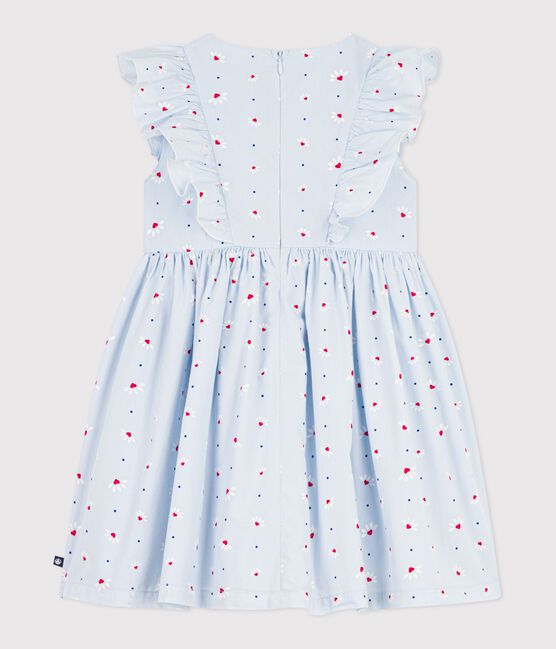 Ärmelloses Kinder-Kleid aus Baumwolle blau FRAICHEUR/weiss MULTICO