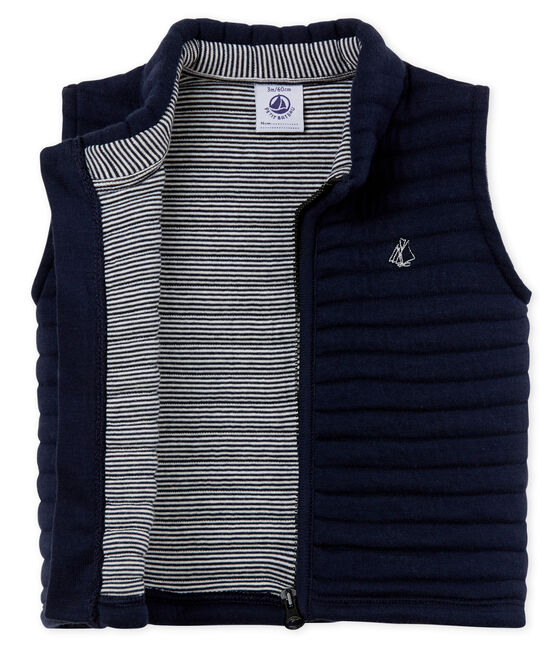 Ärmelloser baby-blouson aus gestepptem doppeljersey jungen blau SMOKING