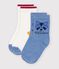 2 Paar Baby-Socken aus einfarbiger Baumwolle mit Tiermotiven vielfarbig