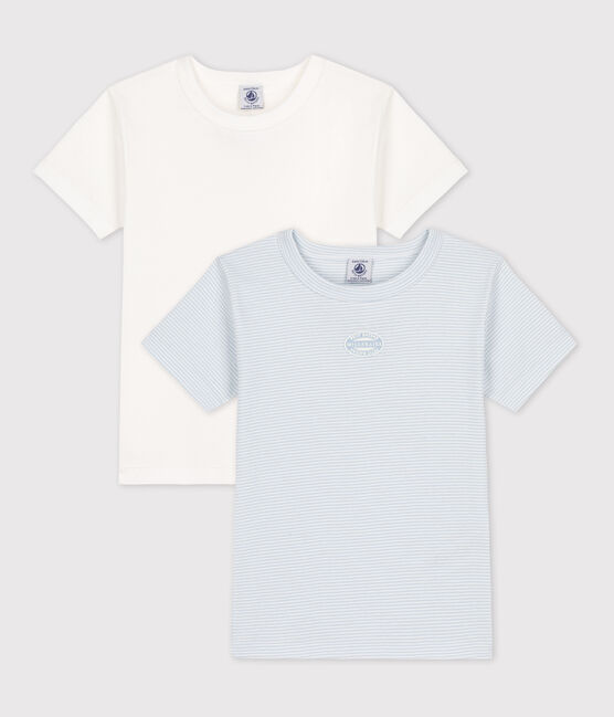 2er-Set kurzärmelige T-Shirts aus Baumwolle mit Ringelstreifen für Jungen variante 1