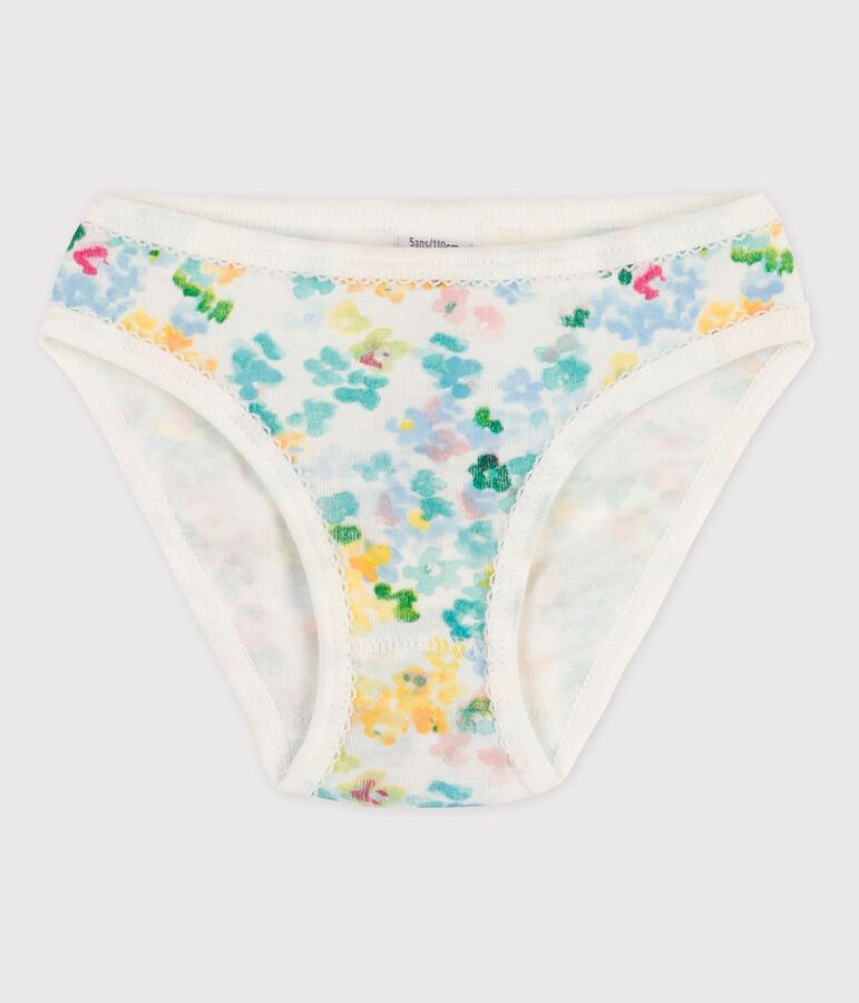 3er-Set Slips aus Bio-Baumwolle mit Herzmotiv f&uuml;r M&auml;dchen weiss MARSHMALLOW/gr&uuml;n VERT/ MULTICO