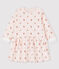Langärmeliges Baby-Kleid aus Molton für Mädchen rosa FLEUR/weiss MULTICO
