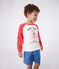 Kinder-Sweatshirt aus bedruckter Baumwolle rot MARSHMALLOW/ SPI