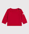 Baby-Pullover im Marine-Look aus einfarbiger Wollle und Baumwolle rot POMPEI