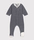 Baby-Strampler aus Samt mit Ringelstreifen