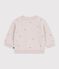 Baby-Pullover aus Wolle und Baumwolle mit bestickten Blumen rosa/vielfarbig