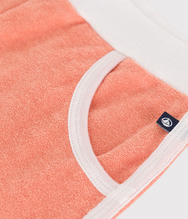Kinder-Shorts aus einfarbigem Baumwoll-Frottee orange