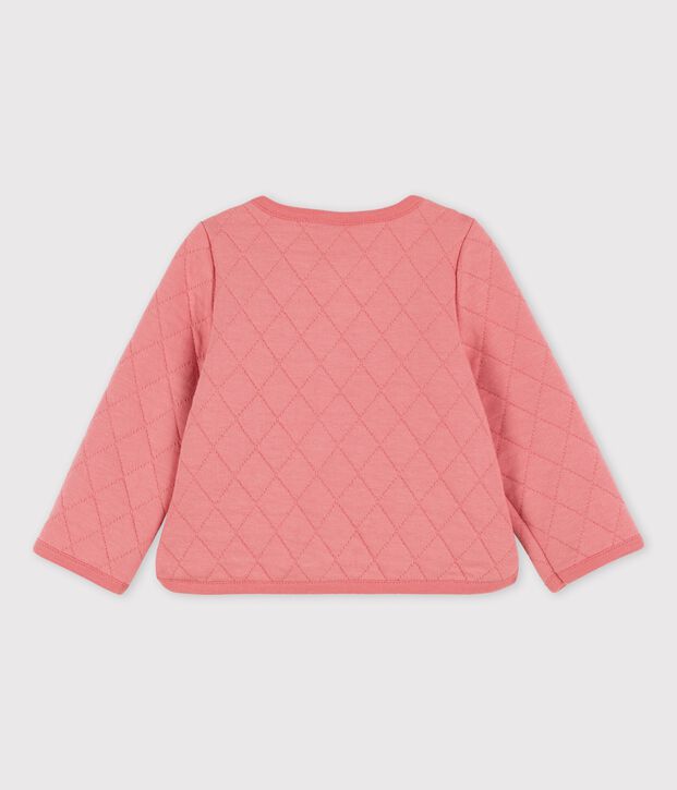 Baby-Cardigan aus gestepptem Doppeljersey rosa