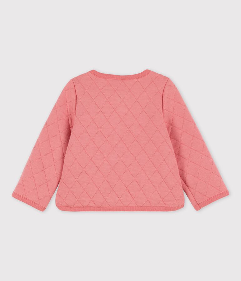 Baby-Cardigan aus gestepptem Doppeljersey rosa