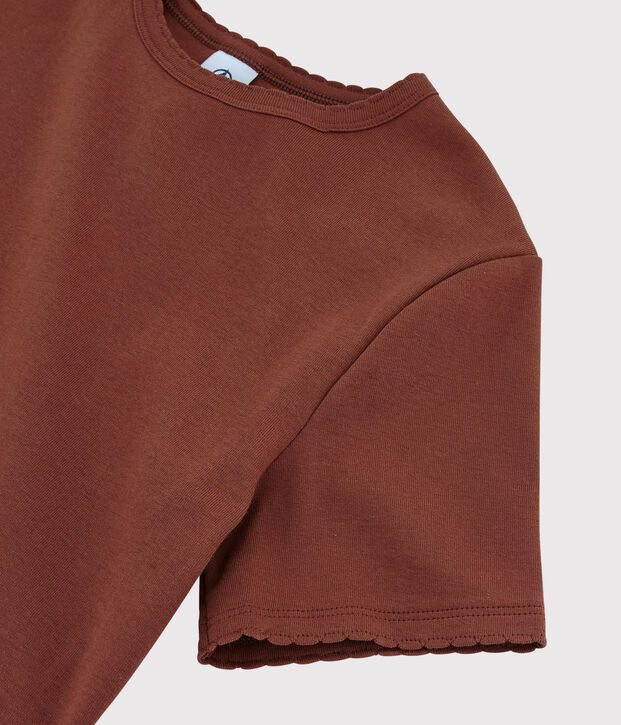Klassisches Damen-T-Shirt aus Baumwolle mit Rundhalsausschnitt orange