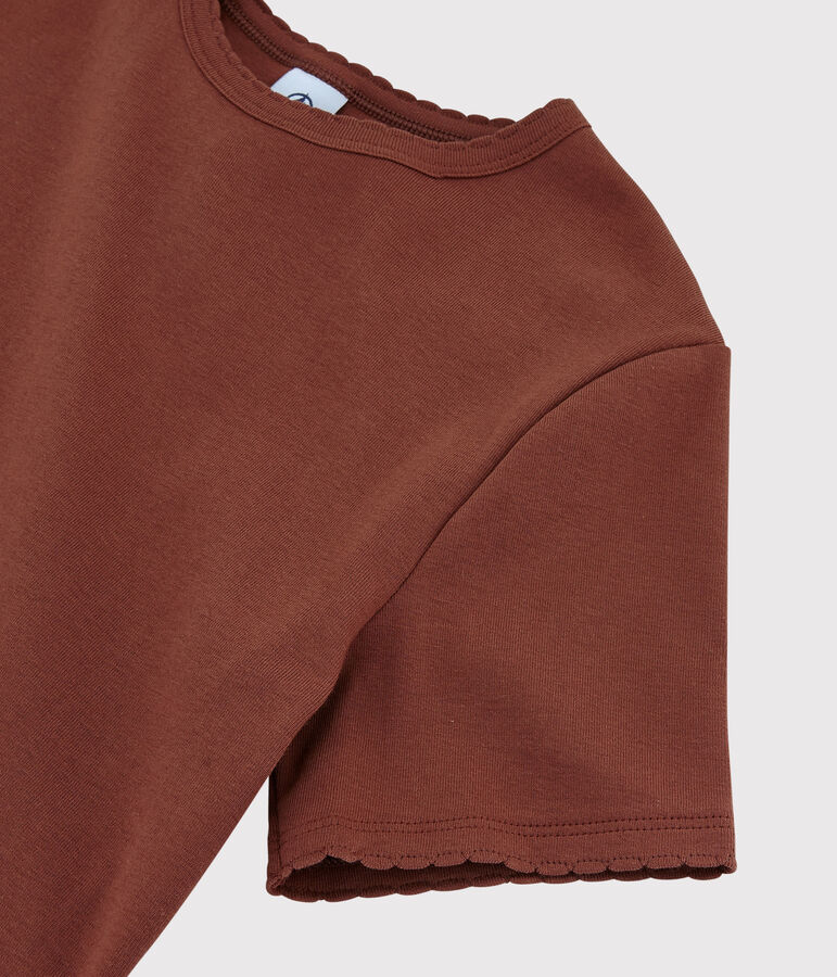 Klassisches Damen-T-Shirt aus Baumwolle mit Rundhalsausschnitt orange