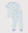 Kurz&auml;rmeliger Kinder-Pyjama mit langen Beinen aus gemusterter Baumwolle blau/vielfarbig