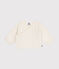 Baby-Cardigan aus Wolle und Baumwolle weiss MARSHMALLOW