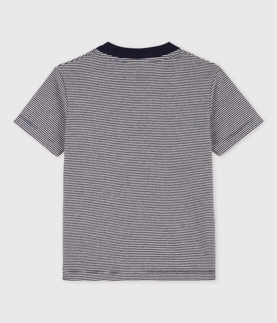 Kurzärmeliges T-Shirt aus Baumwolle für Jungen blau SMOKING/weiss MARSHMALLOW