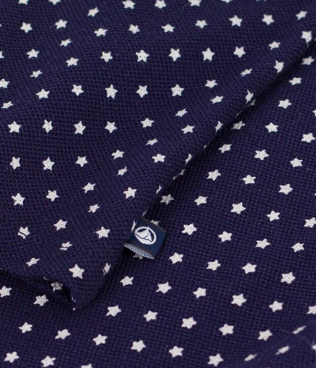 Kurz&auml;rmeliges Baby-Poloshirt aus Baumwolle mit Schiffchenmuster blau/weiss
