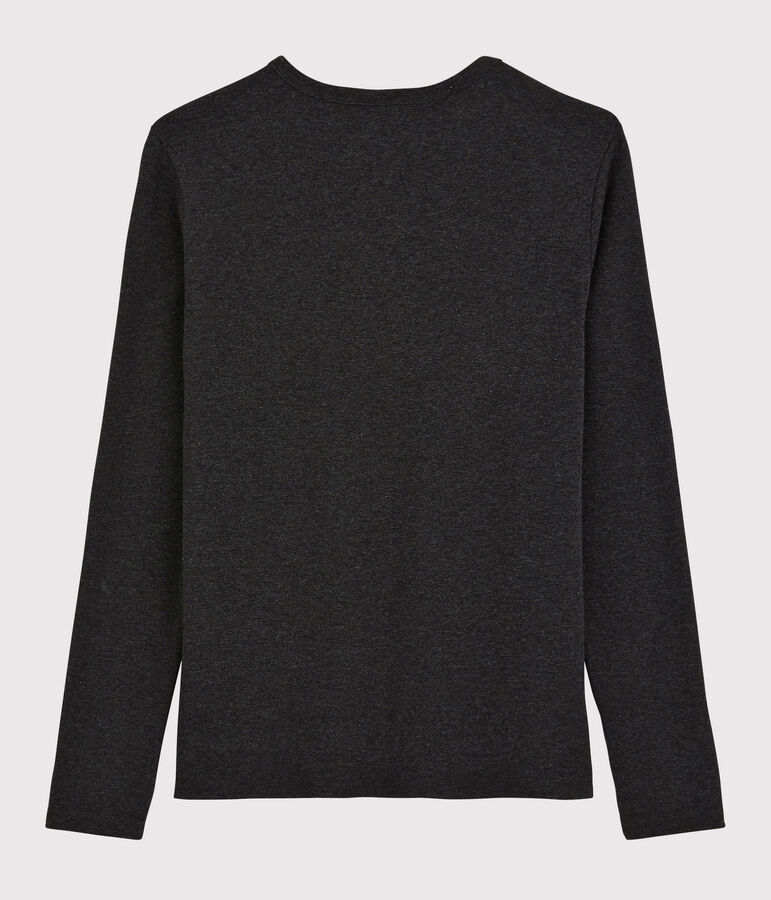 Damen-T-Shirt mit V-Ausschnitt grau CITY CHINE