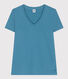 Damen-T-Shirt LE DROIT aus Baumwolle mit V-Ausschnitt