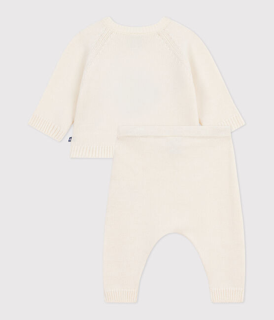 2-teiliges Baby-Set aus Wollstrick mit Pinguin-Motiv weiss MARSHMALLOW/weiss MULTICO